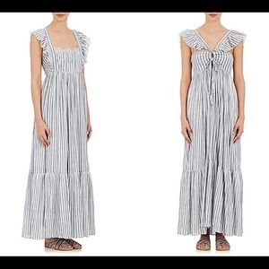 Blue and white striped Ulla Johnson maxi dress
